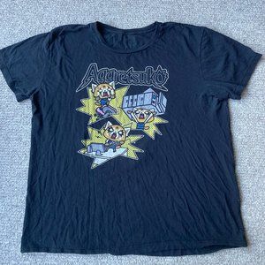 AGGRETSUKO TV Show Graphic Tee Shirt Black Unisex XL